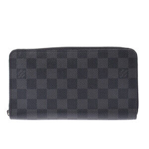Louis Vuitton Graphite Black Zippy Organizer Gray Long Wallet
